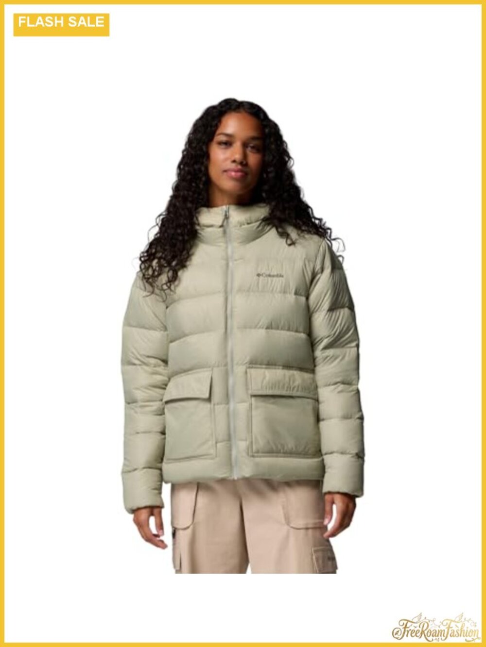 Womens Hooded Down Jacket Quilted Omni-Heat Insulated Hiking Coat